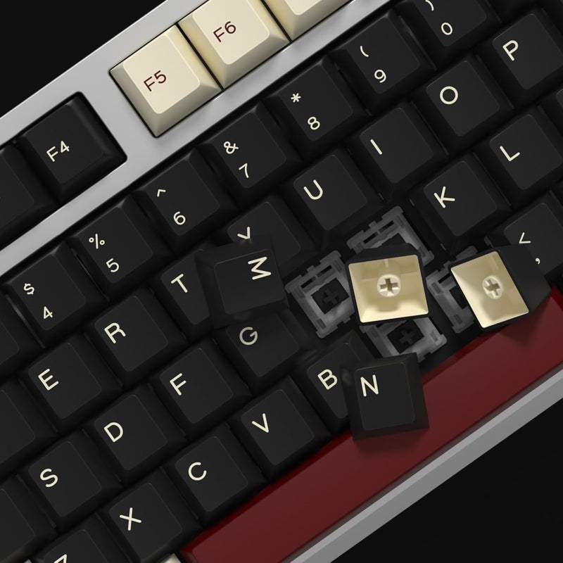KBDiy Rome PBT Double Shot Custom Keycap Set,176 Keys Black Gaming Key Caps Keycaps 60 Percent Cherry Profile Keycaps for 61/64/68/84/87/100/104/108 Mechanical Keyboard - Image 4